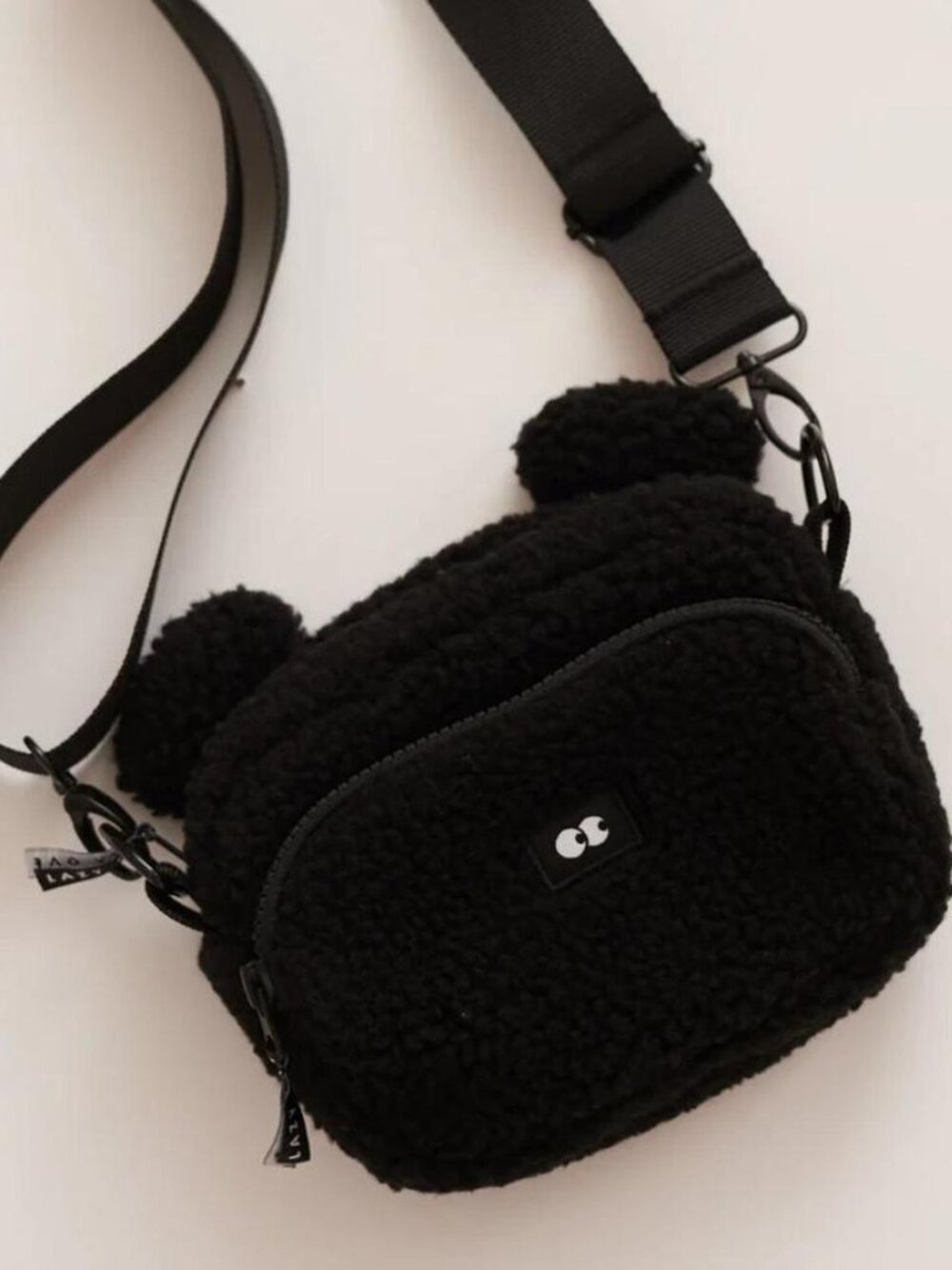 Lazy oaf black fleece bear bum bag fanny pack zip pouch sold out online